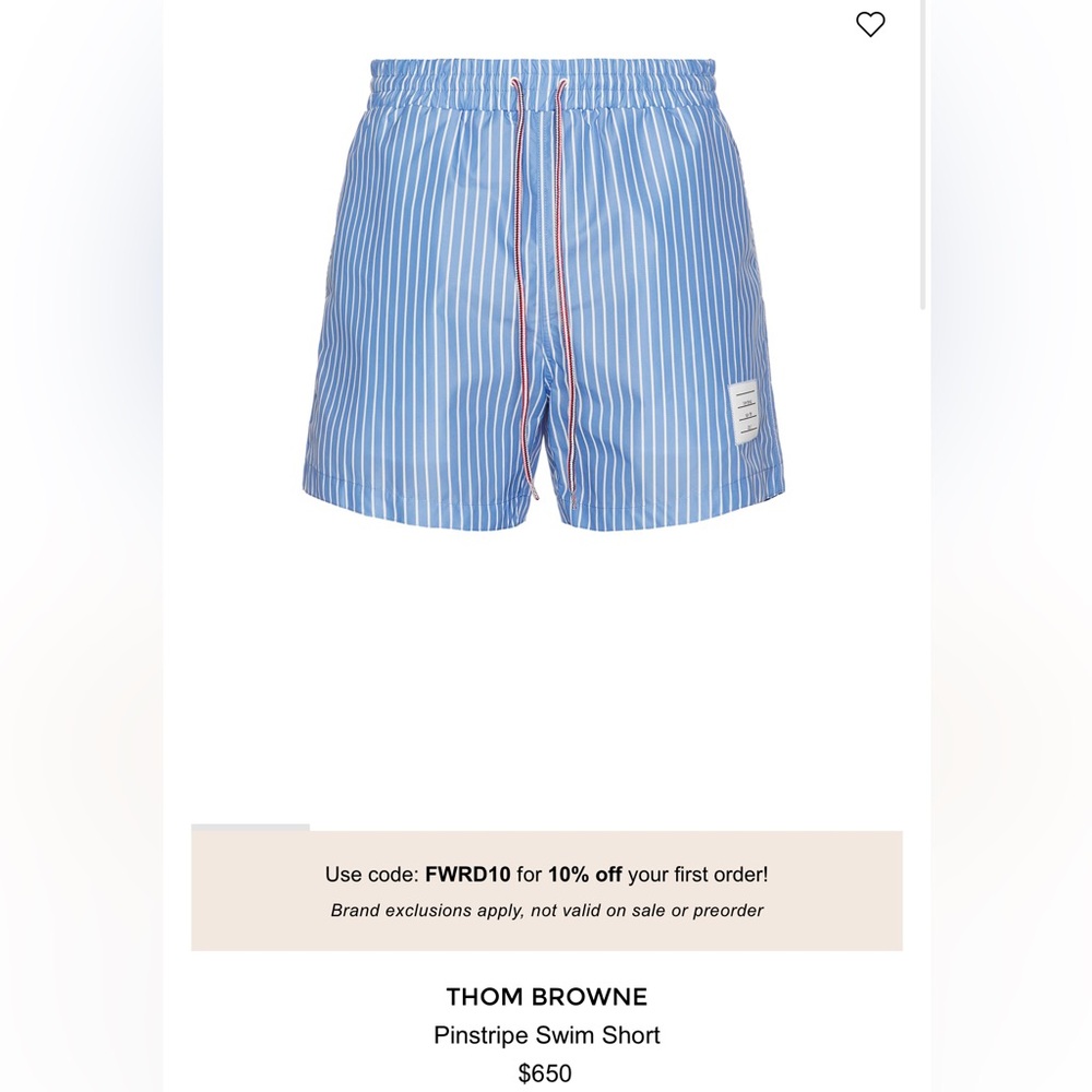 Thom Browne Striped Blue Swim Trunks